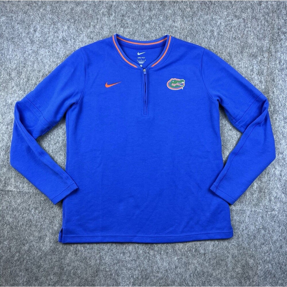 Nike Women's Quarter Zip Pullover Florida Gators NCAA Football DriFit Blue Sz L